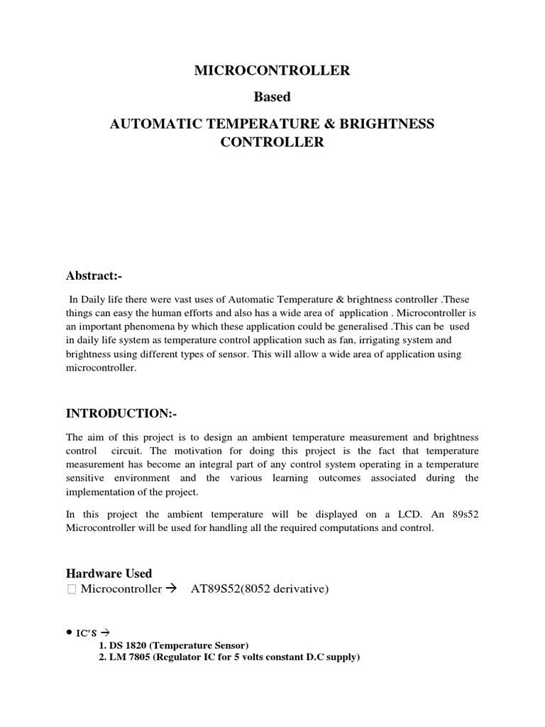 PIC16F877A Temperature Control Circuit | PDF | Microcontroller | P–N ...