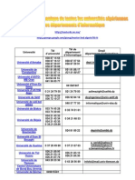 Annuaire Téléphonique de Toutes Les Universités Algériennes Et Les Départements D'informatique