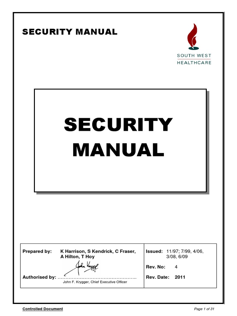 402694593 Security Manual 2009 Occupational Safety And Health Risk