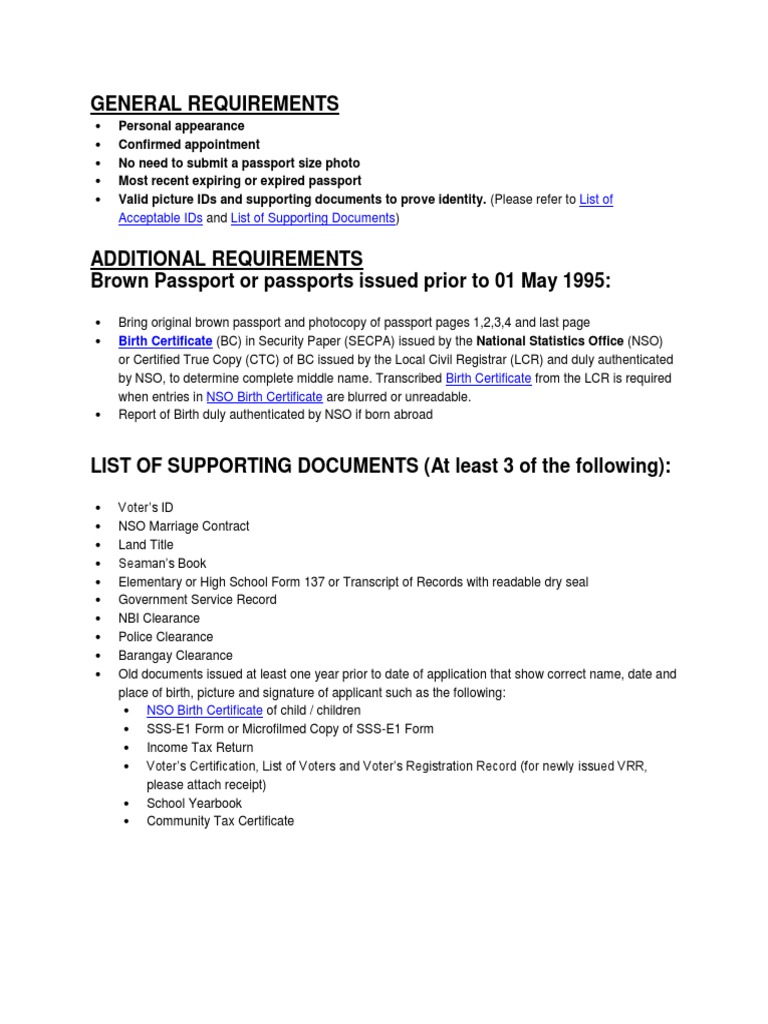 Passport Renewal Requirements | PDF