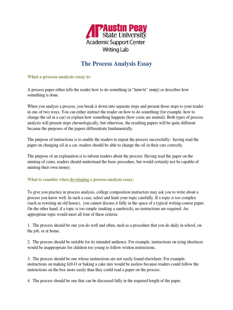 sample process essay pdf