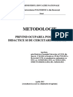 Metodologie Privind Ocuparea Posturilor Didactice Si de Cercetare Vacante2013