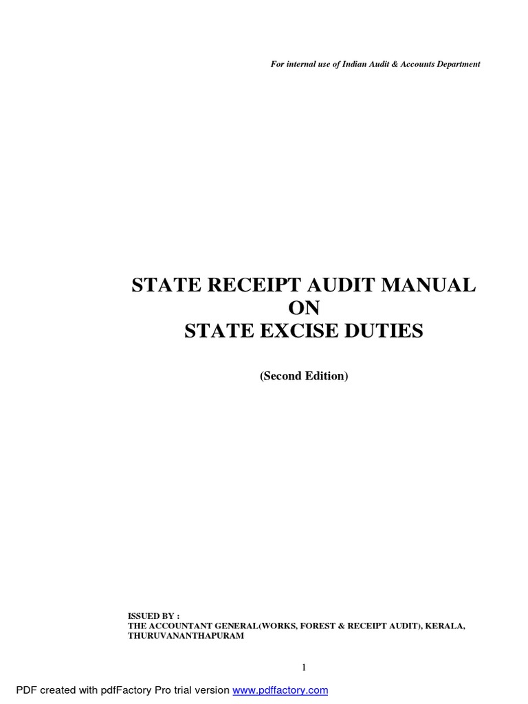 State Excise Duties Audit Manual | PDF | Excise | Taxation