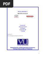 Download Brand Loyalty of Toyota Corolla And Honda City by Usmanvu SN19648913 doc pdf