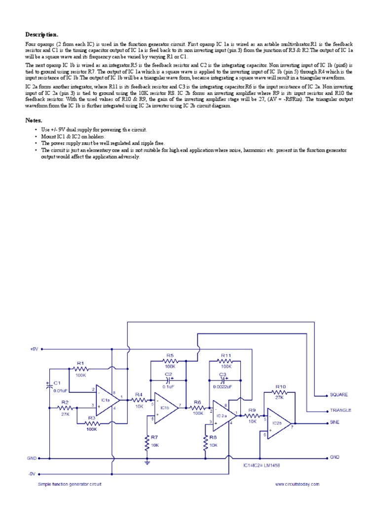 Function Generator Circuit Design Guide | PDF | Science & Mathematics