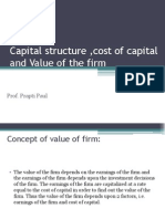 Capital Structure, Cost of Capital and Value