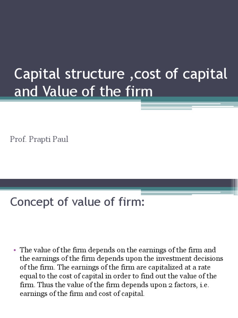 Capital Structure and Cost of Capital Analysis | PDF | Capital ...