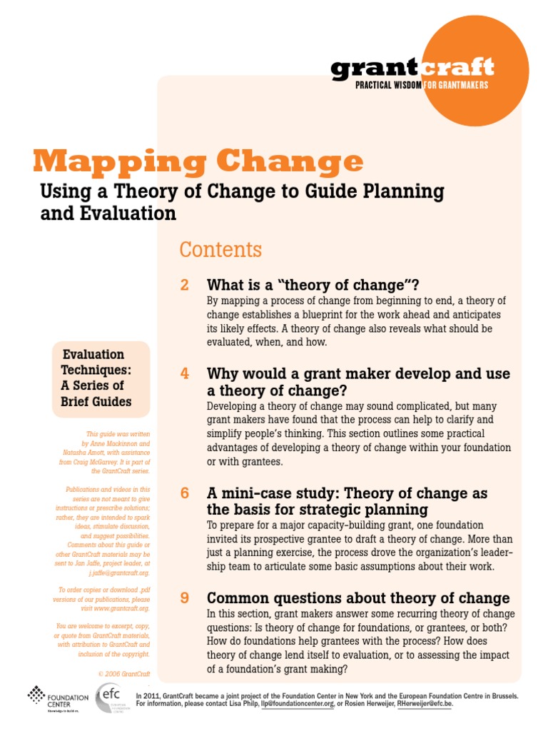 Mapping Change. Using A Theory of Change To Guide Planning | PDF ...
