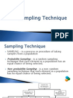 Sampling Technique and Determining Sample Size