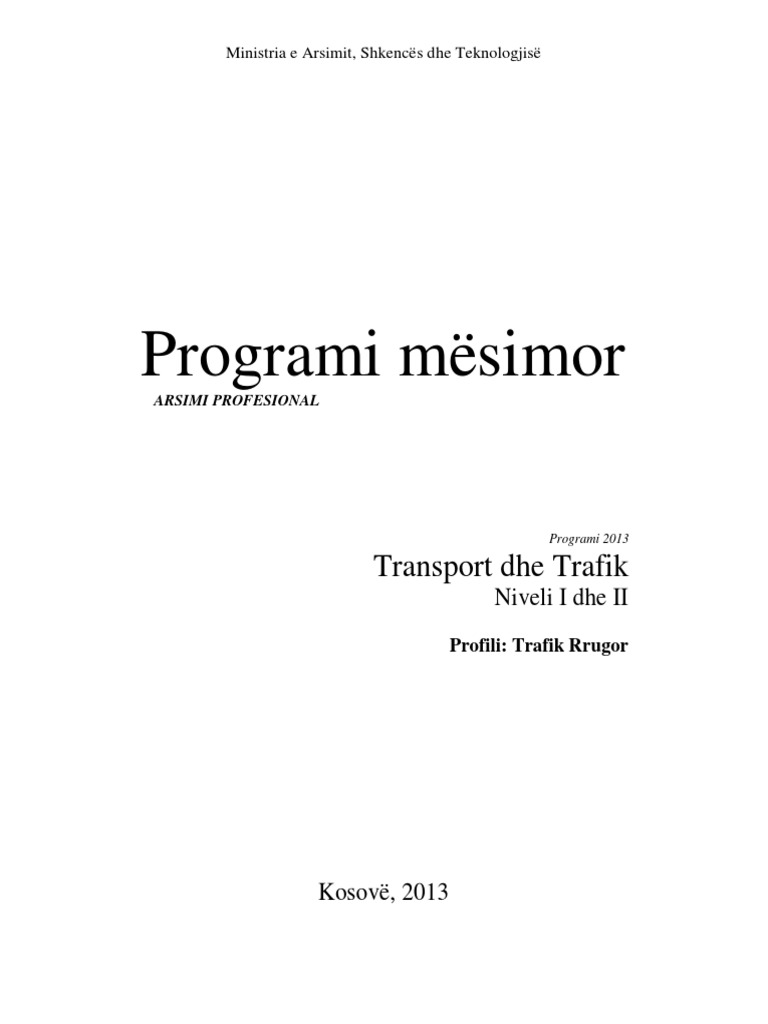 Trafiku Rrugor-Draft | PDF