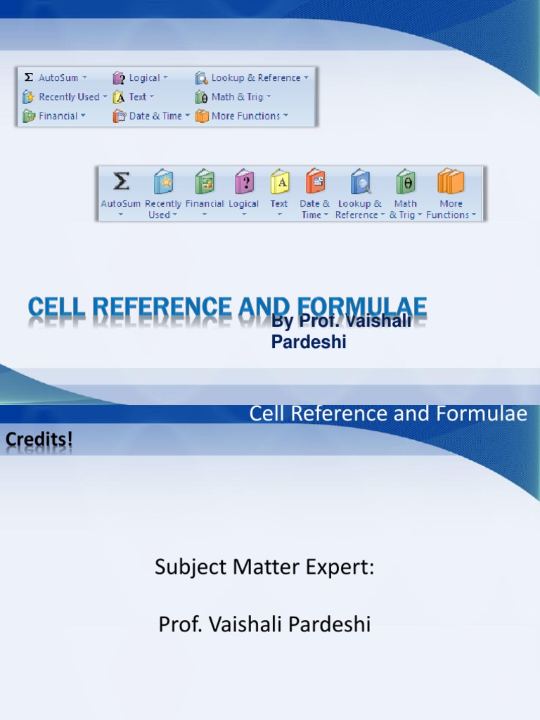 Excel Cell Reference & Formula Guide | PDF | Formula | Microsoft Excel
