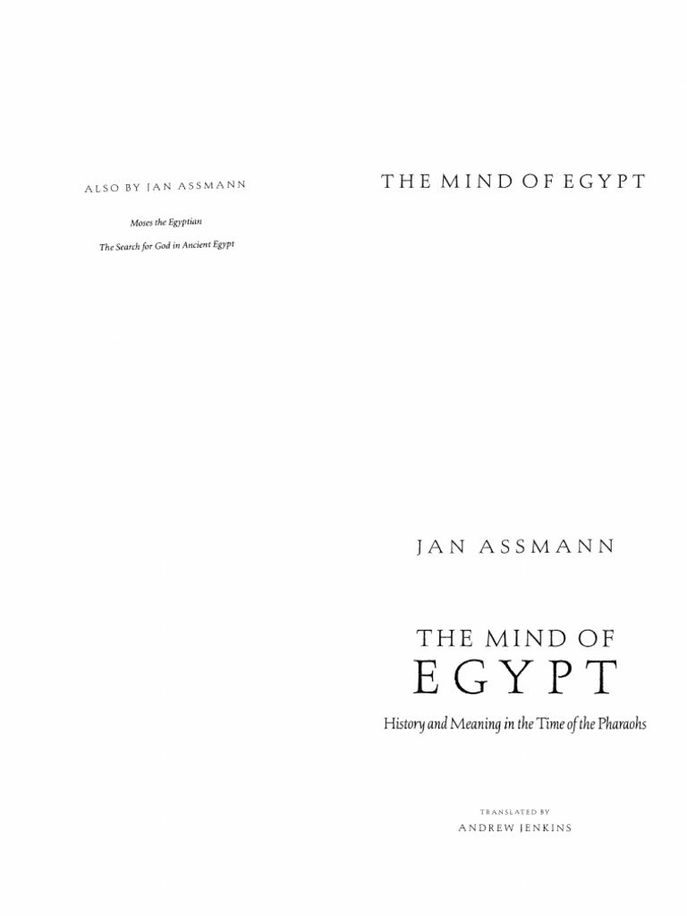 J. Assmann The Mind of Egypt | PDF | History