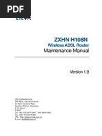 ZXHN H108N Wireless ADSL Router Maintenance Manual