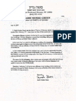 Rav Moshe Green Letter