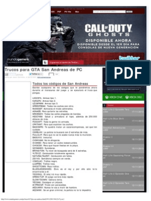 PDF) Trucos GTA San Andreas PC Claves