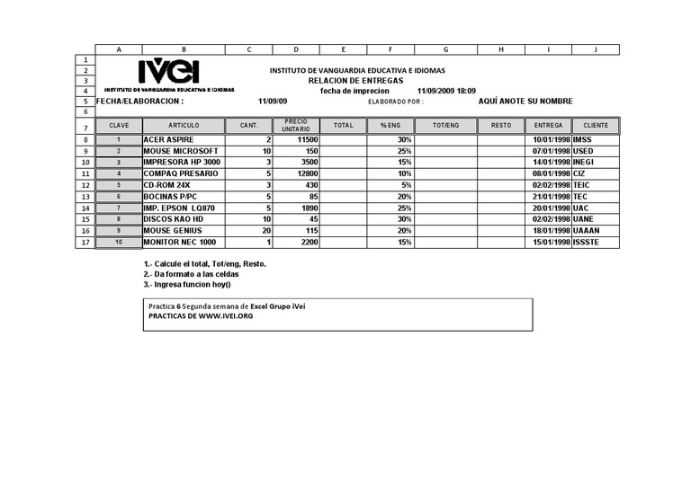 2c Excel Relacion. | PDF | Microsoft Excel | Informática
