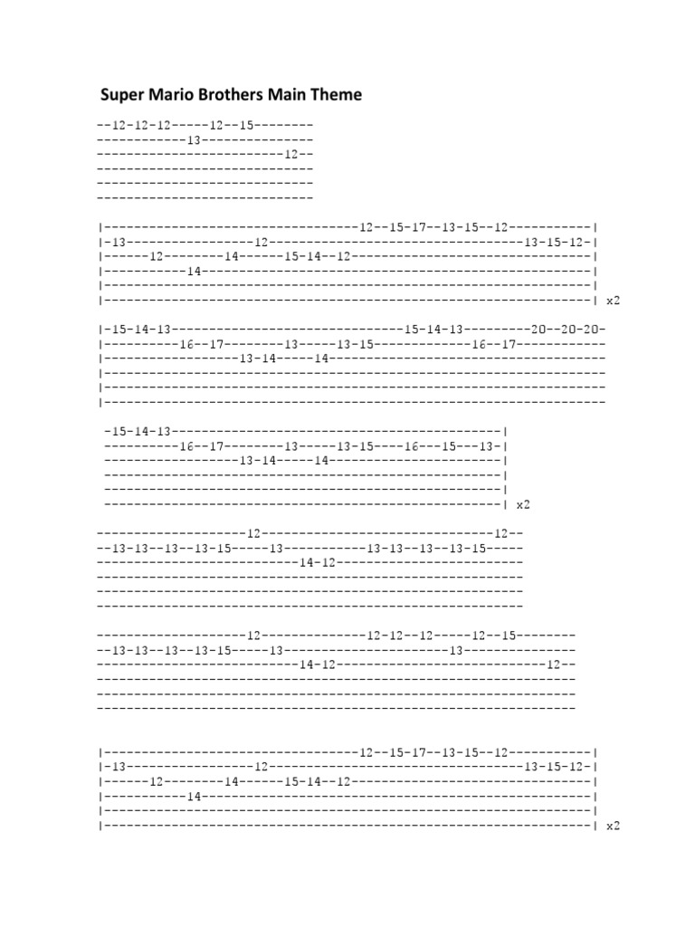Super Mario Brothers Theme Sheet Music | PDF | Computers