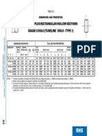 Dimensions and mechanical properties of Galtube Plus rectangular hollow sections