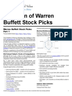 Warren Buffett Stock Picks Valuation