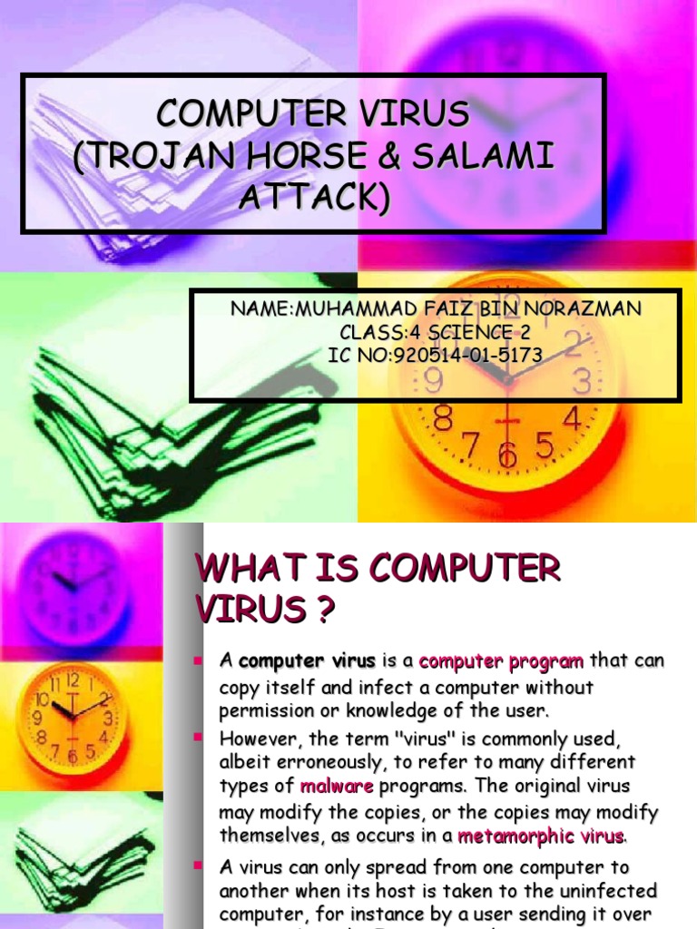 virus trojan horse salami attack presentation Computer virus(trojan horse & salami attack) | computer virus.