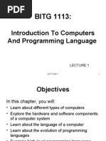 Lecture1 Introduction To Computers and Programming Language