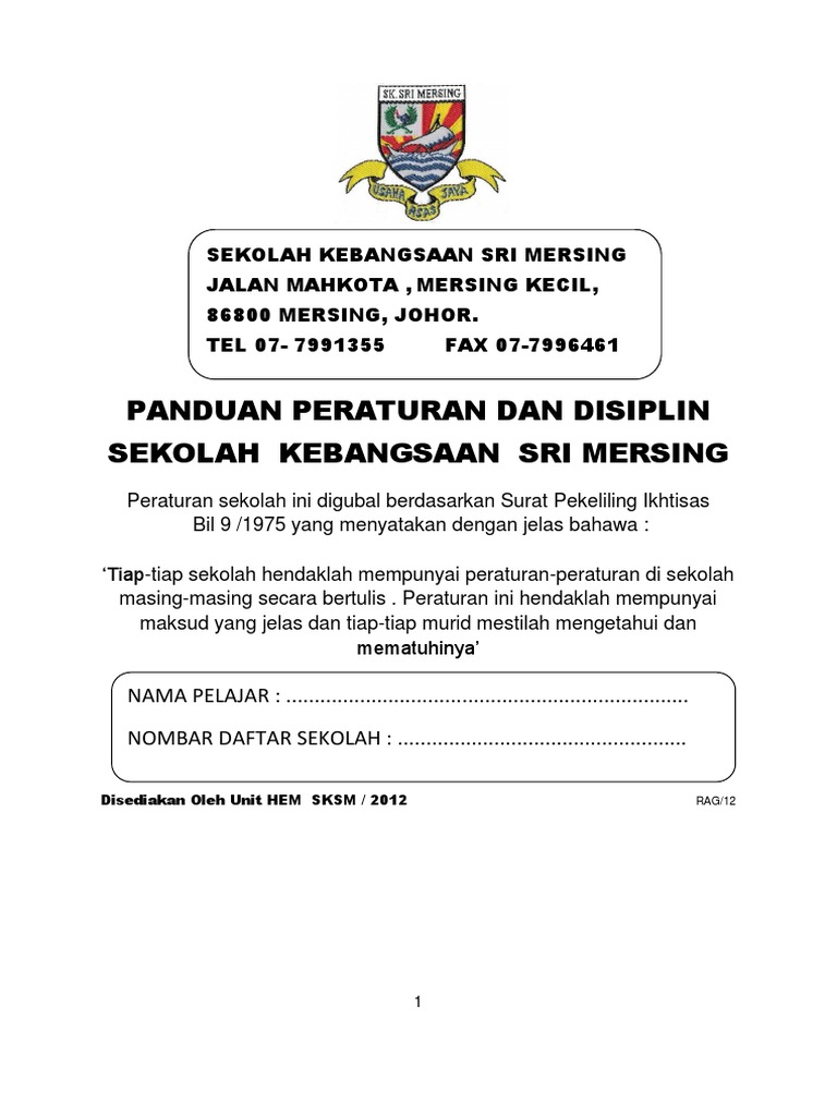 Buku Peraturan Sekolah Pdf