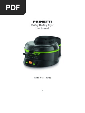 Printetti Drifry Healthy Fryer Manual Cookware And Bakeware Ac Power Plugs And Sockets