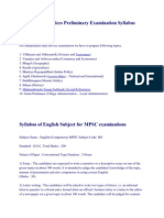 44130407 MPSC State Services Preliminary Examination Syllabus 2011