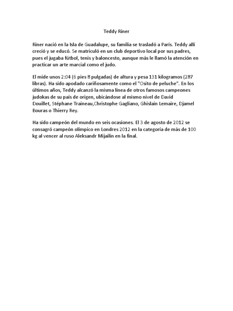 Teddy Riner | PDF | Deportes y actividades al aire libre