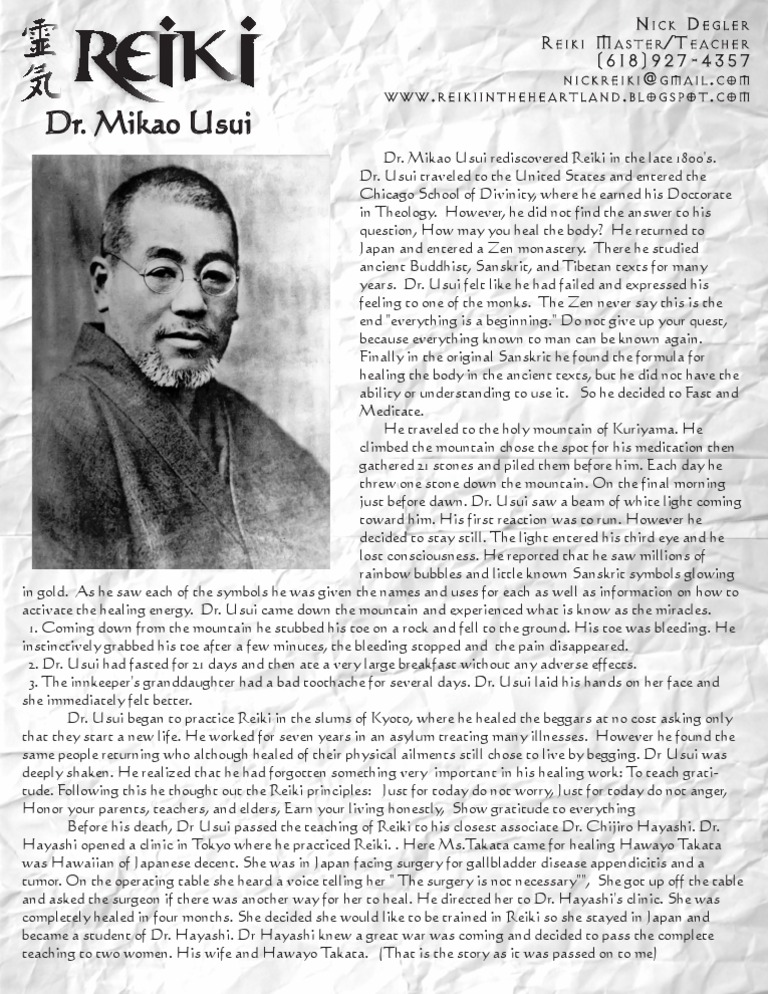 Dr. Mikao Usui | PDF | Mikao Usui | Reiki