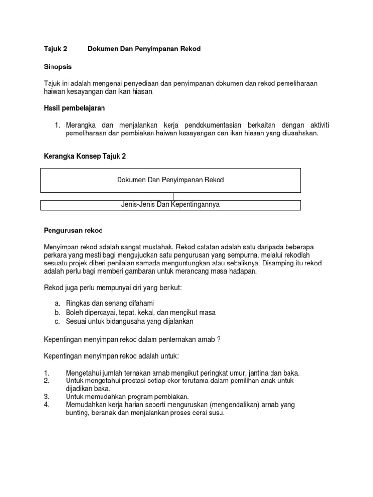 Dokumen Dan Penyimpanan Rekod | PDF