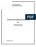 Industry Self Assessment Checklist for Food Security