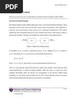 Internal Model Control: Part of A Set of Lecture Notes On Introduction To Robust Control by Ming T. Tham (2002)