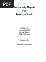 Internship Report On Barclays Pakistan