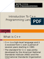 Introduction To C++ Programming