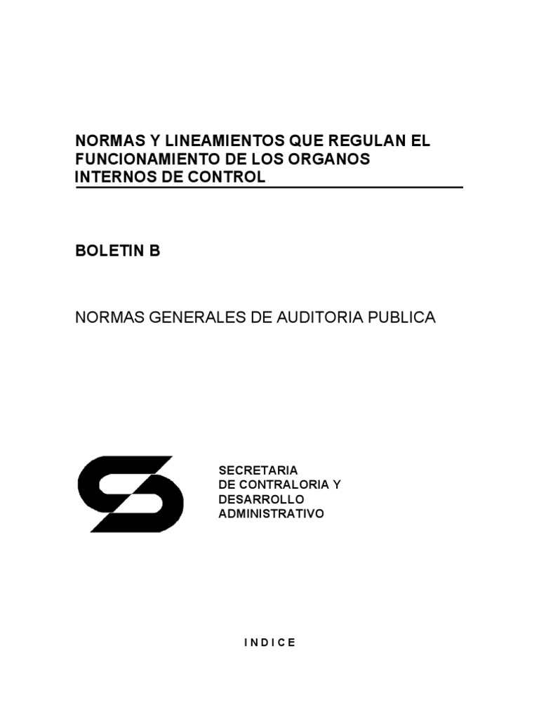 Normas de Auditoría Pública y Control Interno | PDF | Auditoría | Contralor