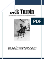 Dick Turpin Jigsaw Reading Comprehension and Speaking Lesson