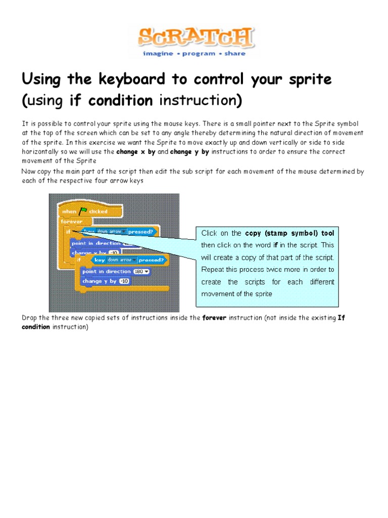 Sprite Movement with Arrow Keys in Scratch | PDF | Computers ...