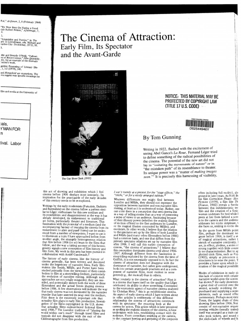 Gunning Cinema of Attraction