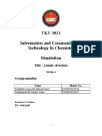 TKU 3023 Information and Communication Technology in Chemistry Simulation