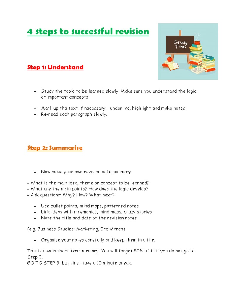 4 Steps for Effective Revision Strategies | PDF