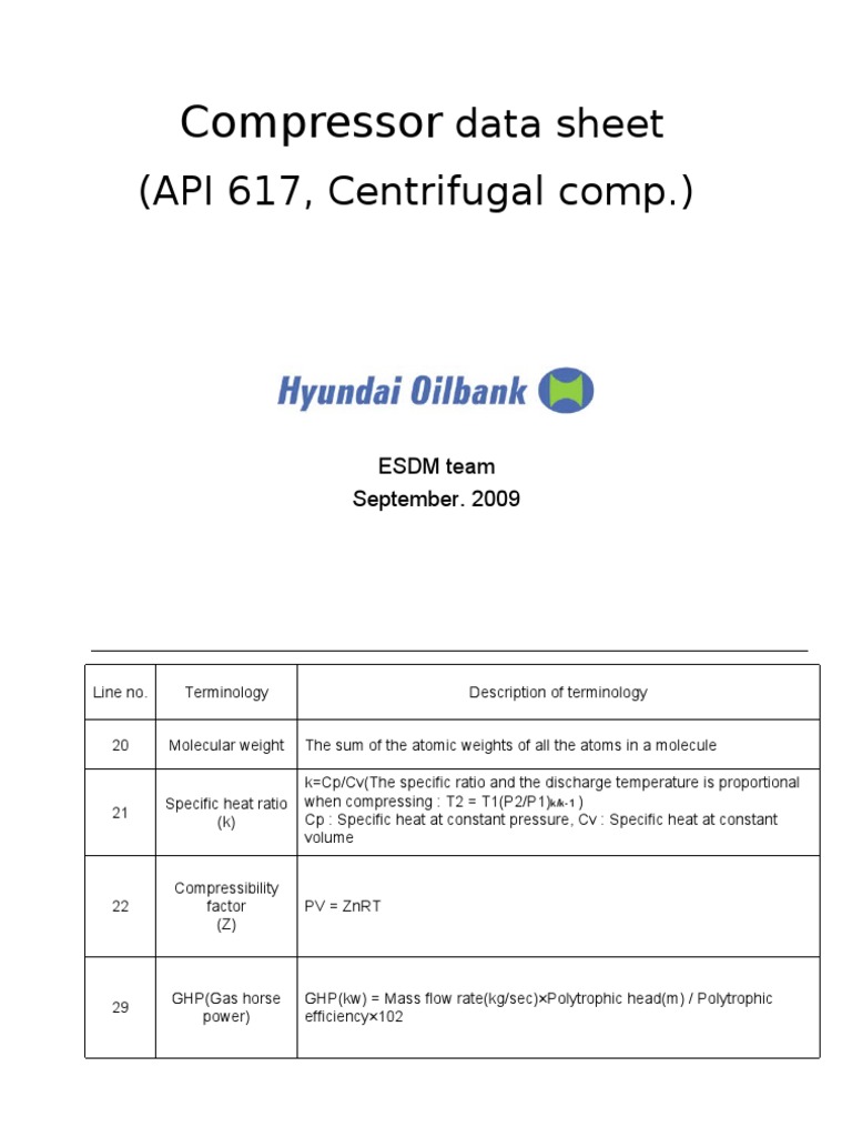 Compressor Data Sheet PDF