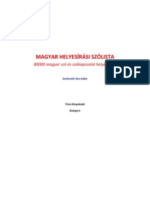 TAMOP-4 2 5-09 Magyar Helyesirasi Szolista | PDF