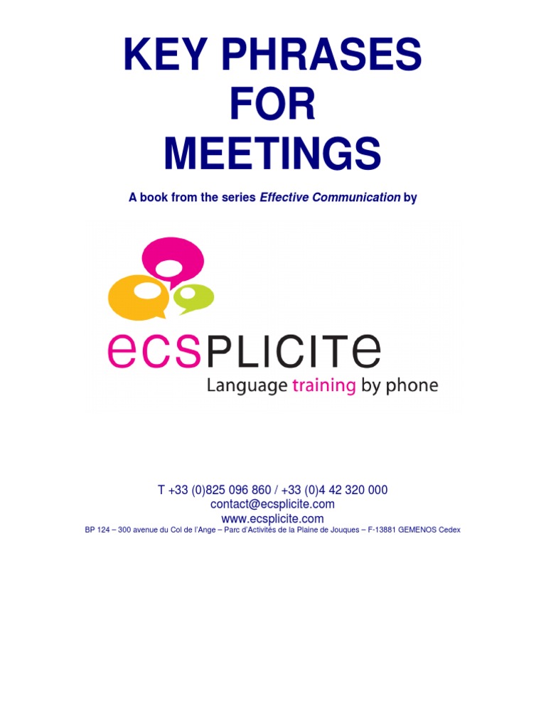 Key Phrases For Meetings Advertising Business