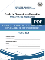 Prueba de Diagnstico- Matemtica -Primer Ao Bachillerato - Praem 2013