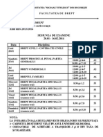 Examene, Verificari - Drept, DeI - 20.01-16.02 - Anul III ZI 2013 2014