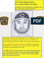 Leicester Police Release Sketch of Home Invasion Suspect