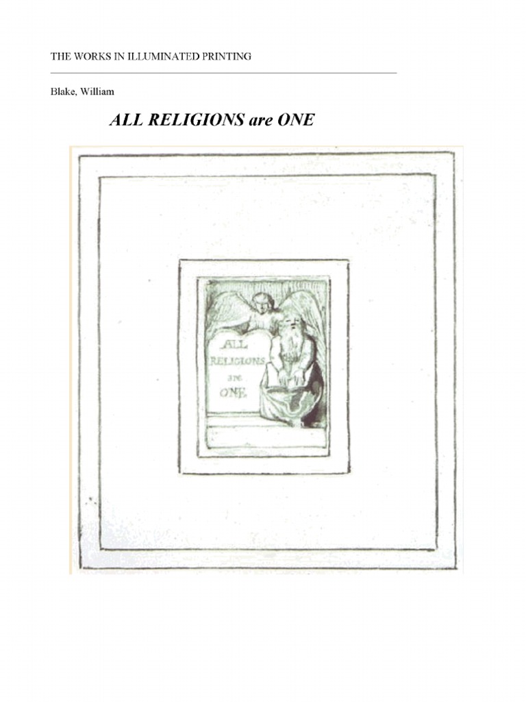 William Blake All Religions Are One PDF