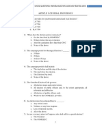 Omnibus Election Code Multiple Choice Questions