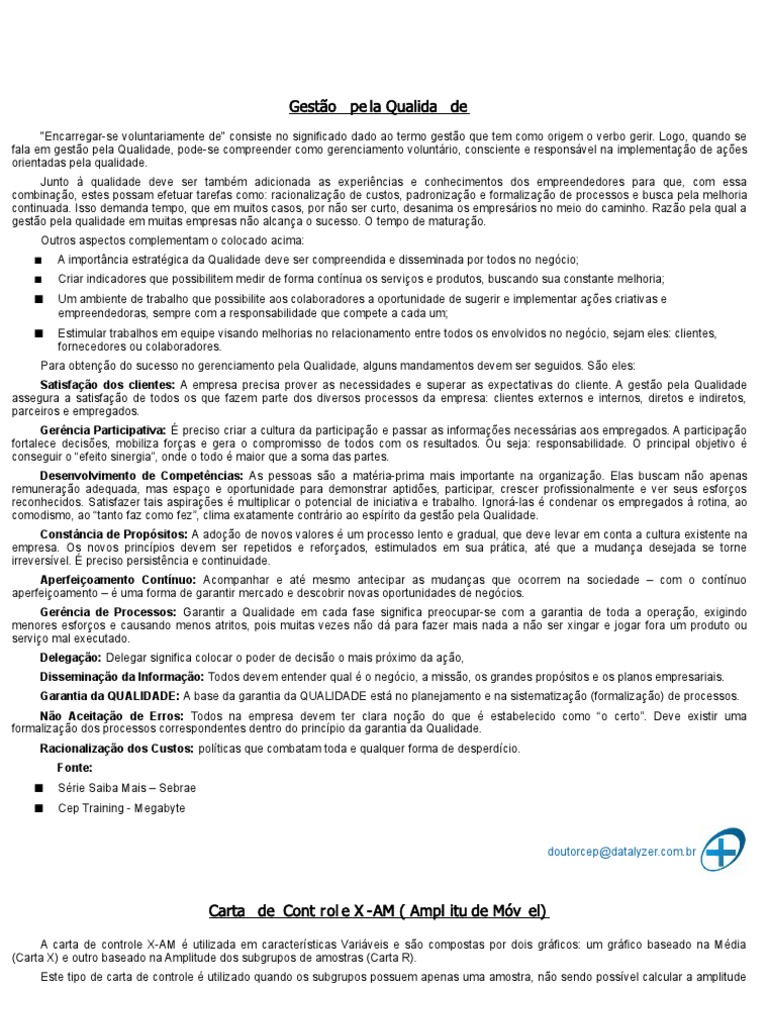 Carta de Controle Qualidade (Negócios) Business